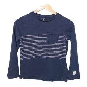 Silver Jeans Co. Boys Long Sleeve Stripe Tee Blue White Size 10 Medium